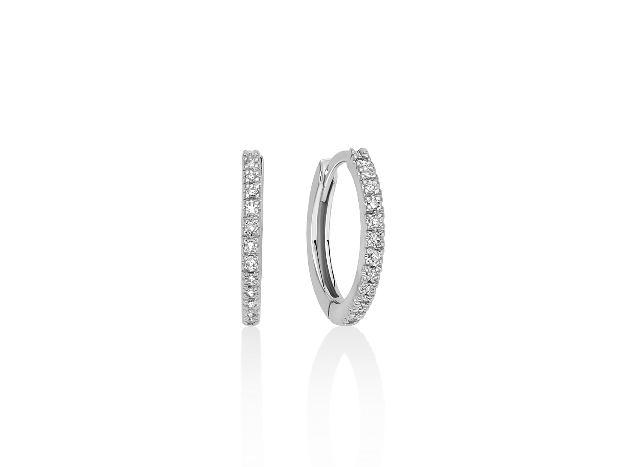 Miore - Orecchini Cerchio con Diamanti Naturali incassati in oro Giallo 14KT 585, Orecchini Classici a lobo con Brillanti. Cerchi anallergici. Chiusura con perno passante a scatto Miore - Orecchini Cerchio con Diamanti Naturali incassati in oro Giallo 14KT 585, Orecchini Classici a lobo con Brillanti. Cerchi anallergici. Chiusura con perno passante a scatto