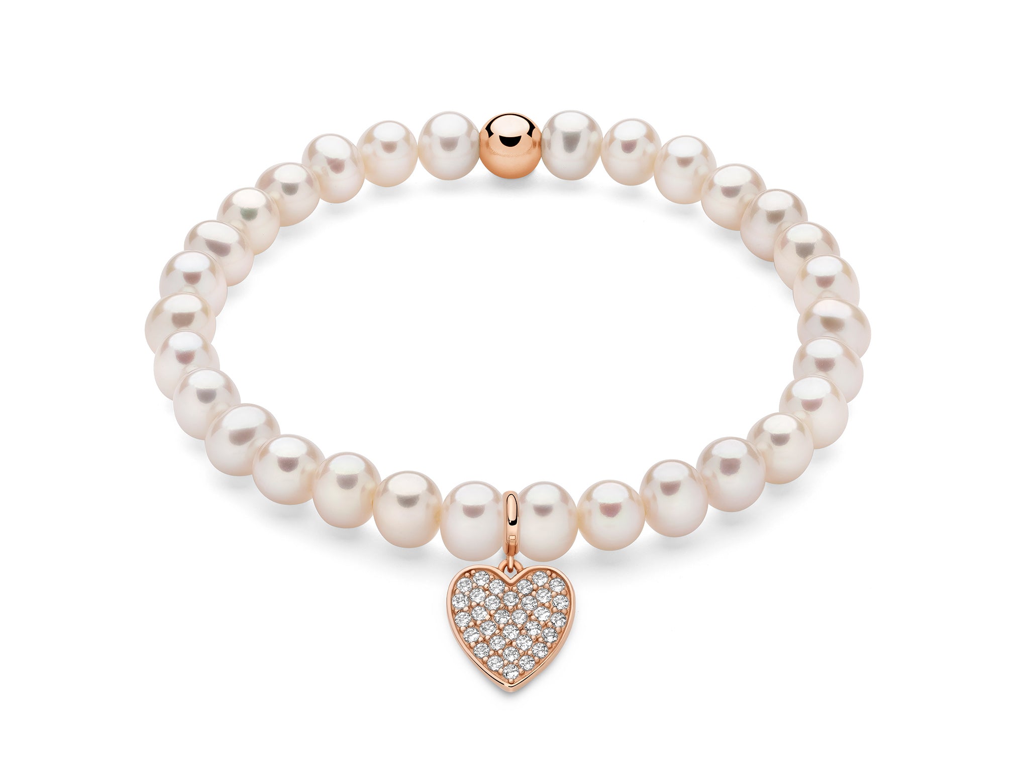 Bracciale Elastico Con Ciondolo Cuore E Sfere In Mookaite Naturale – 7,5 Pollici – Gioiello Donna