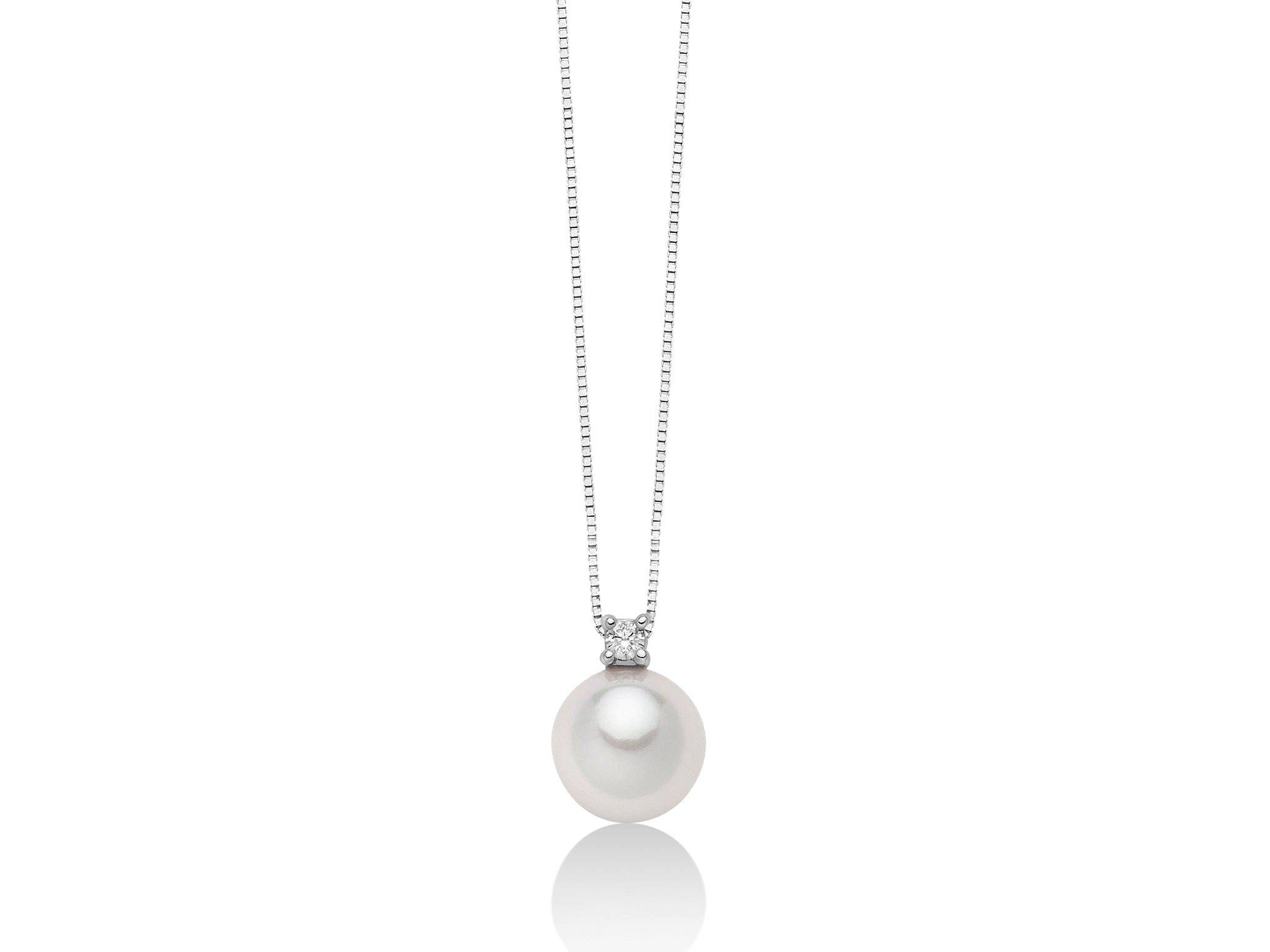 collana con perla e diamante