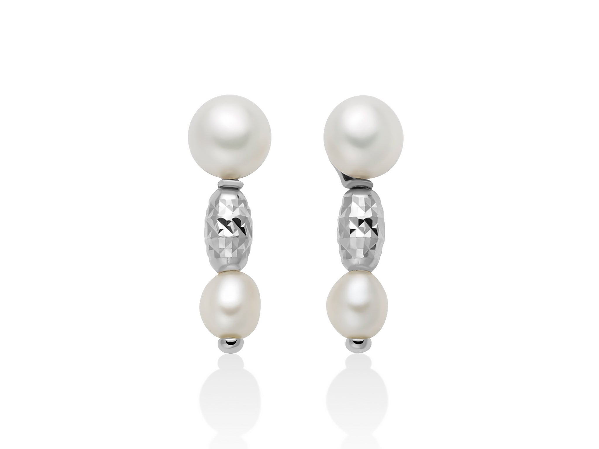 MATERIA 925 argento orecchini perla argento lucido 10 x 55