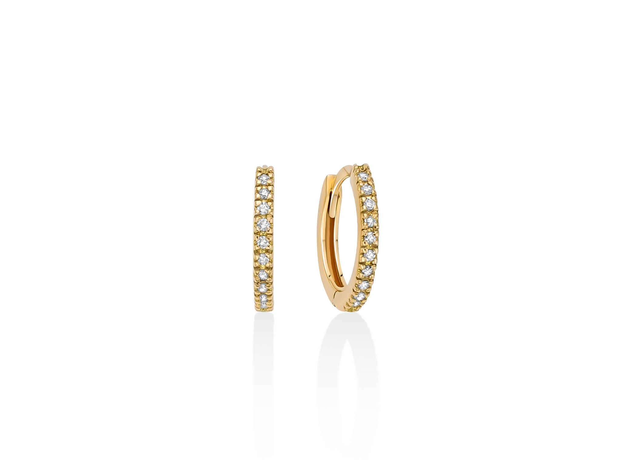 Coppia di cerchietti per orecchino in oro bianco 18Kt e diamanti