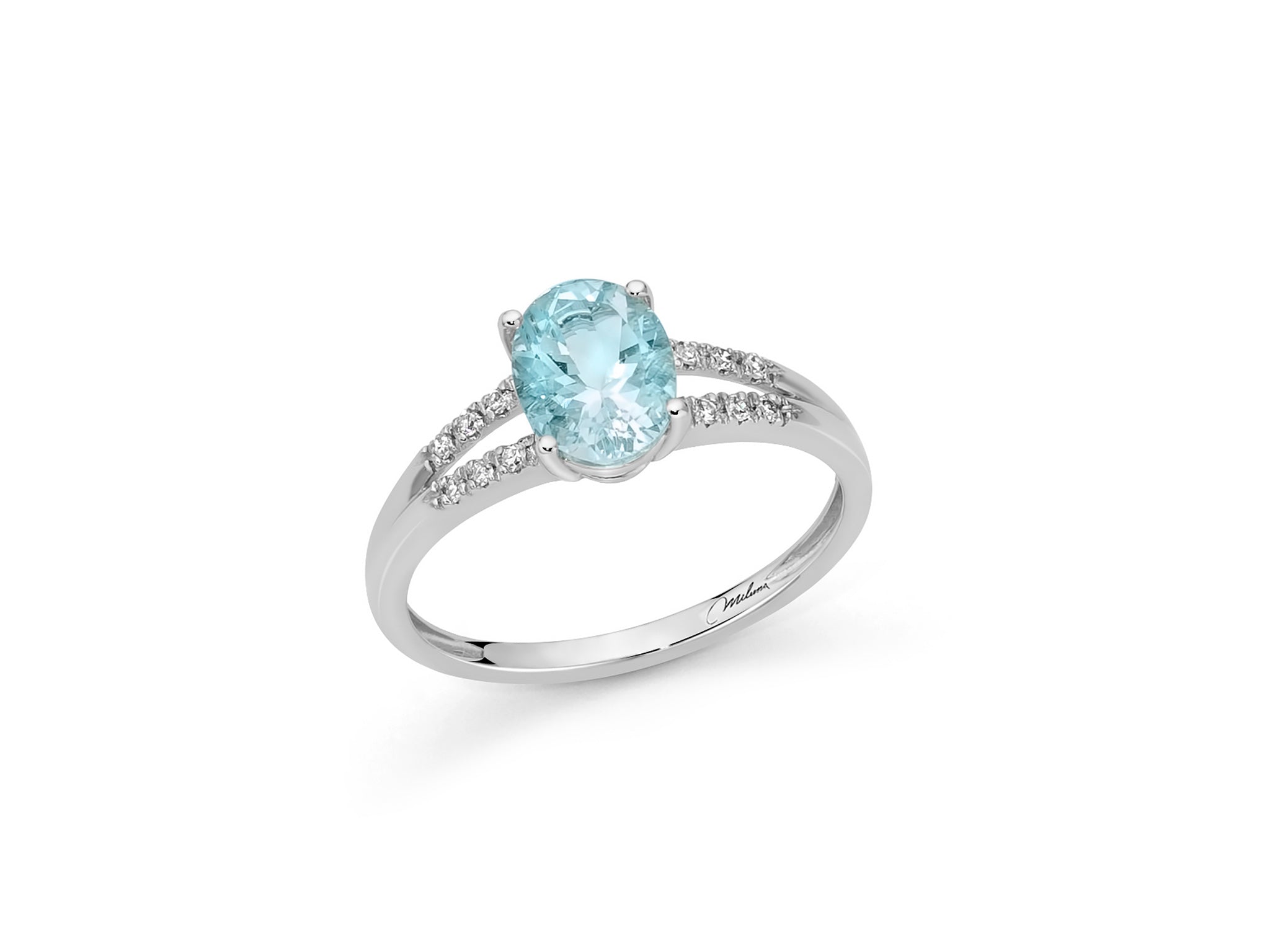 Anello Con Acquamarina Solitario In Oro Bianco 18 Kt - Gioielli Aurum - Foto 13