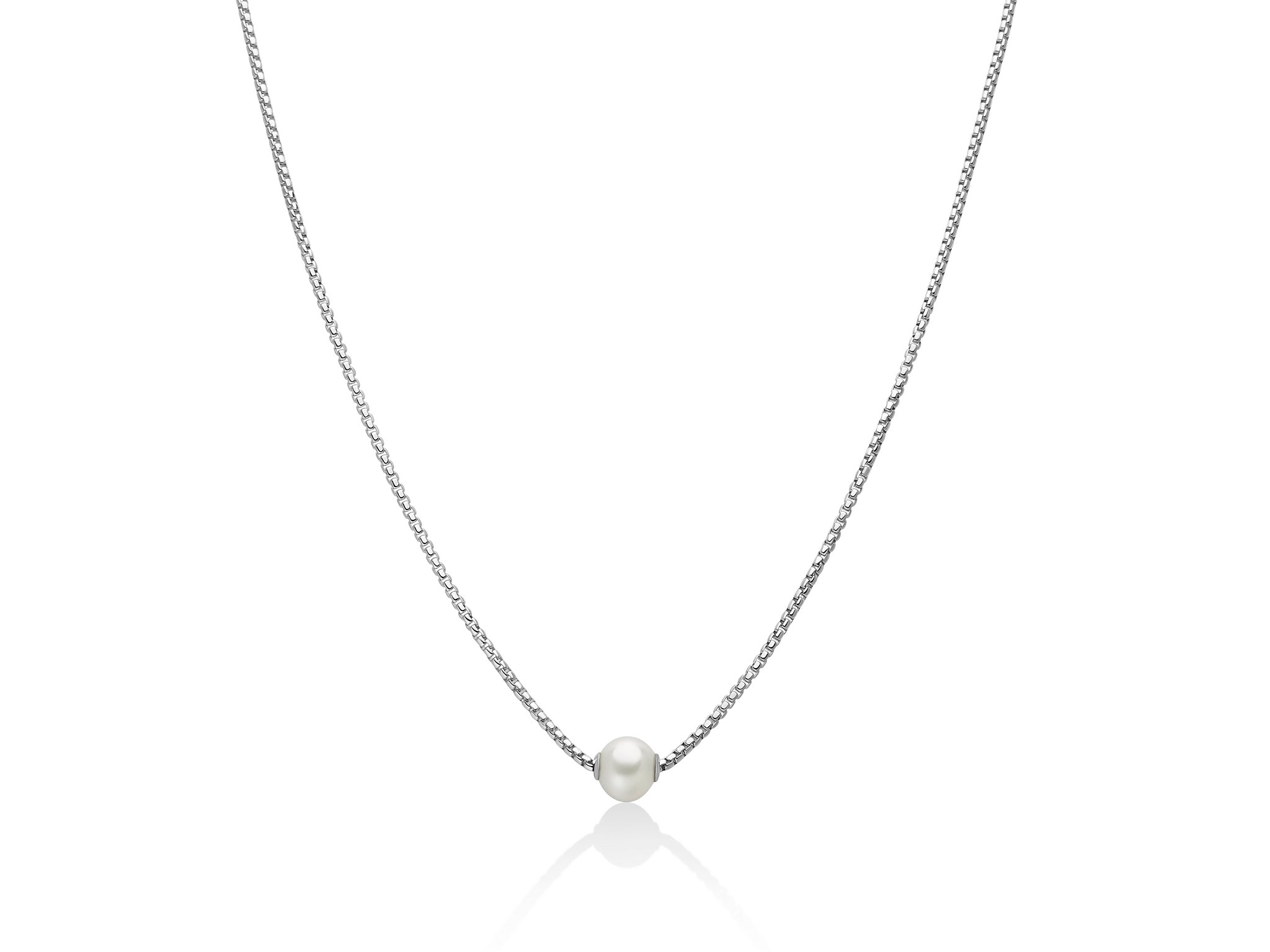 Collana in argento e perla Oriente passante Miluna